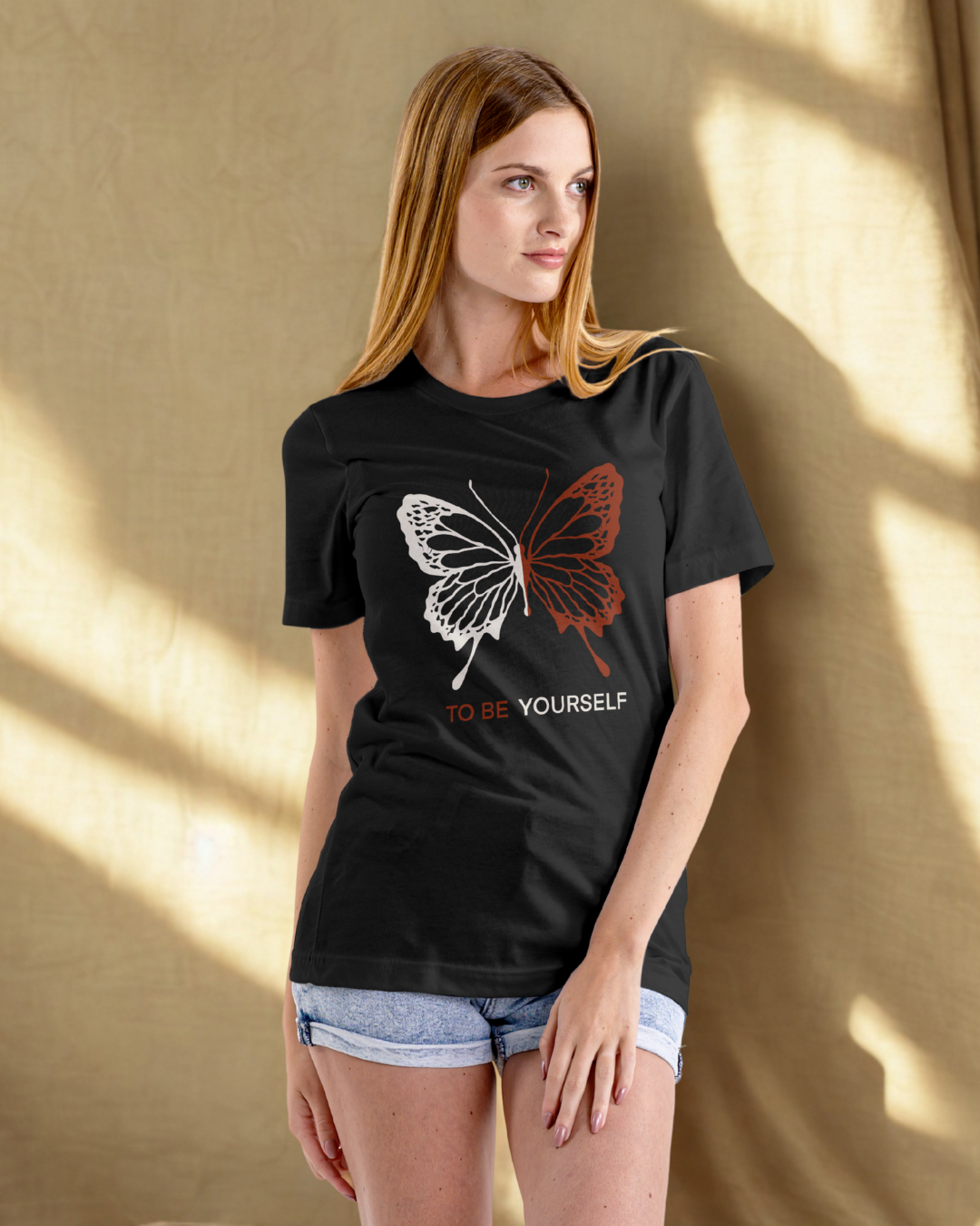 Pure cotton round neck black t-shirt for Women