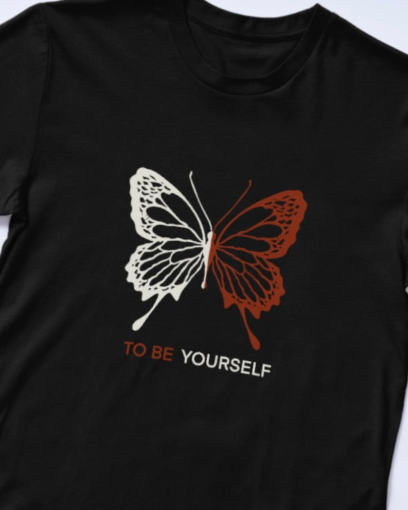 Pure cotton round neck black t-shirt for Women