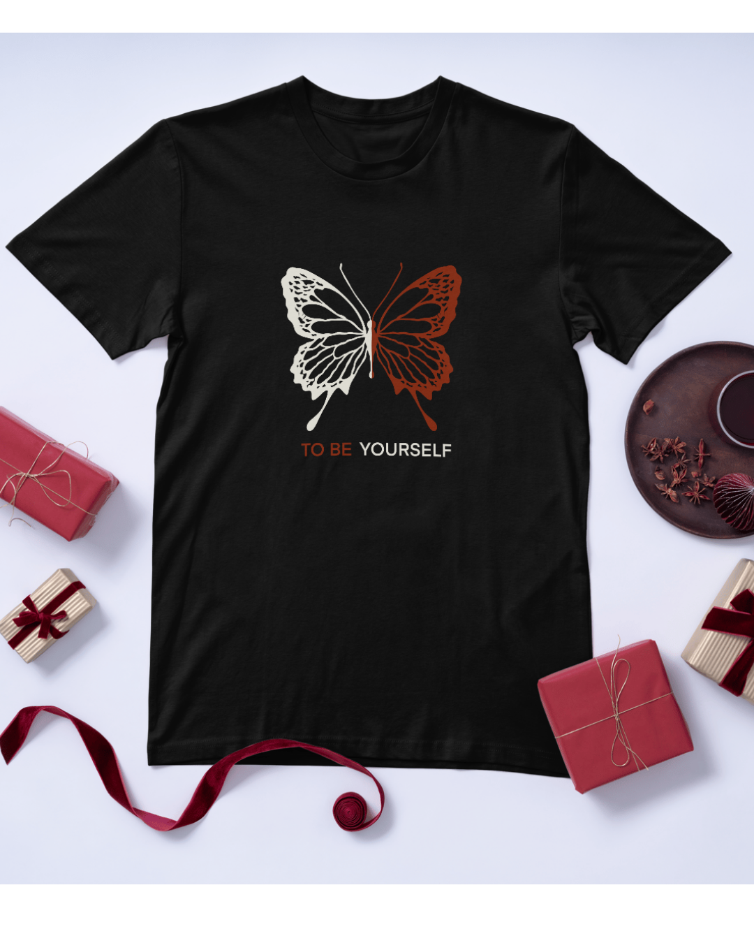 Pure cotton round neck black t-shirt for Women